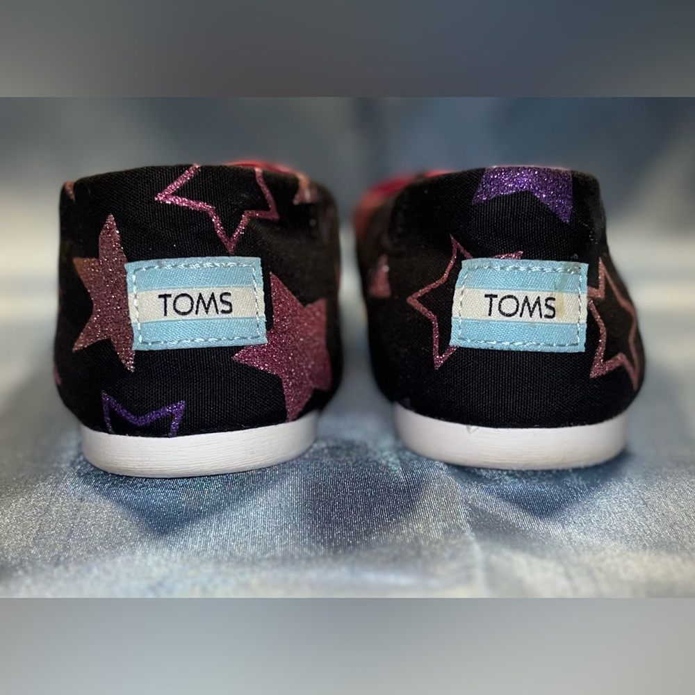TOMs Limited Edition Black, Glitter Pink, Purple Shoes Size 7.5 - Picture 4 of 10